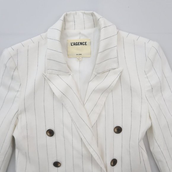 L'AGENCE Brea Blazer in Ivory & Black in Size 2 - Picture 10 of 16